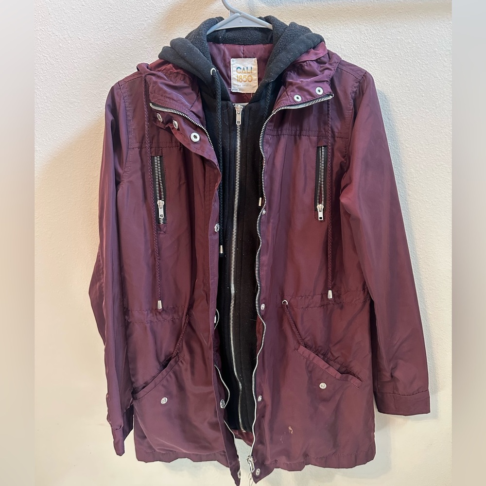 Cali 1850 zip up and button Hooded Jacket